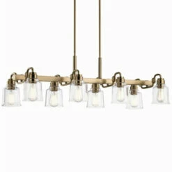Buy 💯 Kichler Lighting Kichler Aivian 42 Inch 8 Light Linear Chandelier With Clear Glass In Weathered Brass ⭐ -Kichler Lighting Shop unnamed file 3031