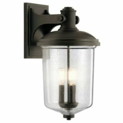 Budget π Kichler Lighting Kichler Harmont 19 Inch 1 Light Wall Light With Clear Seeded Glass In Olde Bronze π