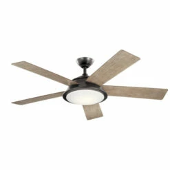 Wholesale 😀 Kichler Lighting Kichler Verdi 56 Inch LED Ceiling Fan Anvil Iron With Distressed Antique Gray And Walnut Blades ✨