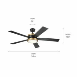 Budget 👍 Kichler Lighting Salvo 56 Inch Integrated LED Indoor Satin Black Ceiling Fan 😍 -Kichler Lighting Shop unnamed file 3099