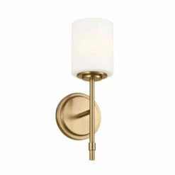 Top 10 𧨠Kichler Lighting Ali 1-Light Brushed Natural Brass Wall Sconce With Glass Shade - 14.5 In π