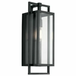 Best reviews of ✔️ Kichler Lighting Kichler Goson 20 Inch 1 Light Wall Light With Clear Glass In Black 🛒