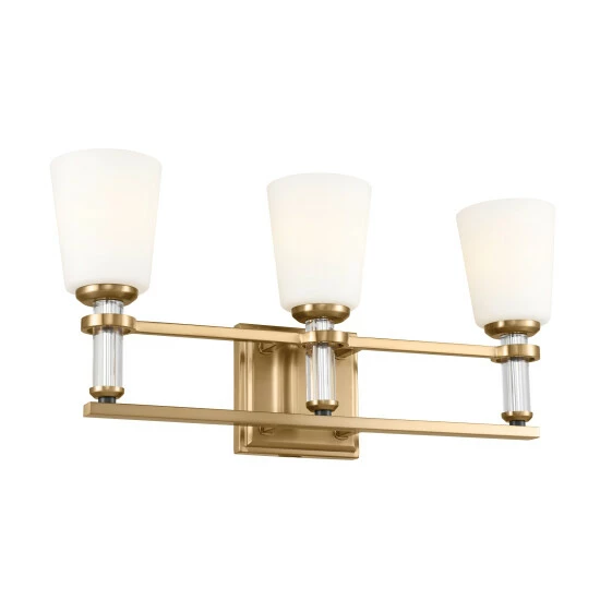 Wholesale π Kichler Lighting Rosalind 23.75 In. 3-Light Brushed Natural Brass Vanity Light π₯° 3 Wholesale π Kichler Lighting Rosalind 23.75 In. 3-Light Brushed Natural Brass Vanity Light π₯°