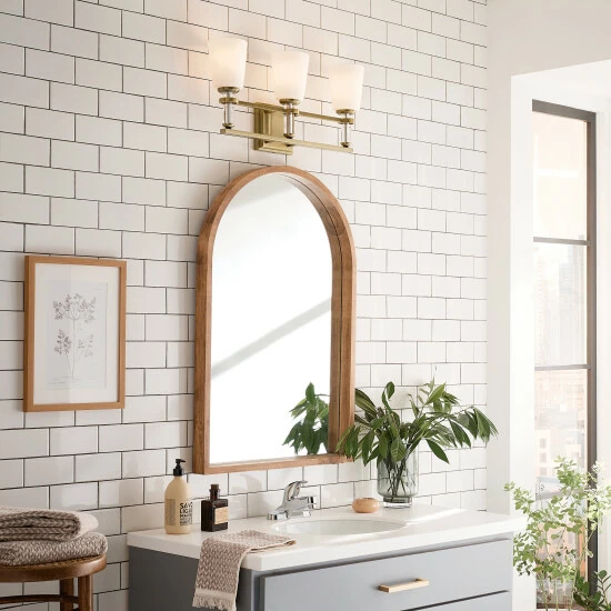 Wholesale π Kichler Lighting Rosalind 23.75 In. 3-Light Brushed Natural Brass Vanity Light π₯° 8 Wholesale π Kichler Lighting Rosalind 23.75 In. 3-Light Brushed Natural Brass Vanity Light π₯° - Image 6