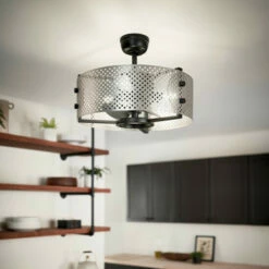 Discount 🤩 Kichler Lighting Kichler Eyrie 13 Inch Fan With A Brushed Nickel Cage And Black Accents 🥰 -Kichler Lighting Shop unnamed file 3305