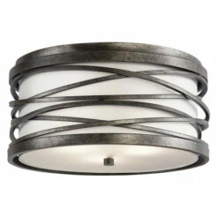 Hot Sale 💯 Kichler Lighting Krasi Collection 3-light Warm Bronze Flush Mount ✔️