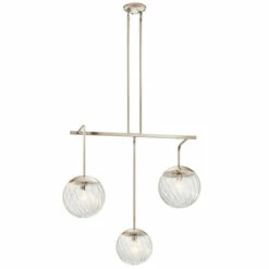 Flash Sale 🌟 Kichler Lighting Kichler Amaryliss 3-light Polished Nickel Linear Chandelier 👏