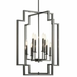 Brand new ❤️ Kichler Lighting Kichler Downtown Deco 32.25 Inch 8 Light Foyer Chandelier In Midnight Chrome ✔️ -Kichler Lighting Shop unnamed file 3389