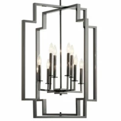 Brand new ❤️ Kichler Lighting Kichler Downtown Deco 32.25 Inch 8 Light Foyer Chandelier In Midnight Chrome ✔️ -Kichler Lighting Shop unnamed file 3390