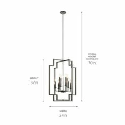 Brand new ❤️ Kichler Lighting Kichler Downtown Deco 32.25 Inch 8 Light Foyer Chandelier In Midnight Chrome ✔️ -Kichler Lighting Shop unnamed file 3391