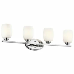 Best Sale 🔥 Kichler Lighting Eileen Collection 4-light Chrome Bath/Vanity Light 🎉