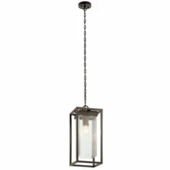Discount 🎁 Kichler Lighting Kichler Mercer 24 Inch 1 Light Outdoor Pendant With Clear Seeded Glass In Olde Bronze 🤩