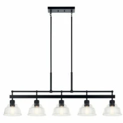 Discount 🎉 Kichler Lighting Eastmont 5-Light Black Vintage Industrial Linear Chandelier With Clear Glass 💯 -Kichler Lighting Shop unnamed file 3564