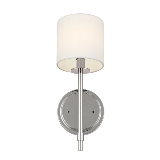 Outlet π Kichler Lighting Ali 1-Light Polished Nickel Wall Sconce With White Fabric Shade - 14 In π 4 Outlet π Kichler Lighting Ali 1-Light Polished Nickel Wall Sconce With White Fabric Shade - 14 In π - Image 2