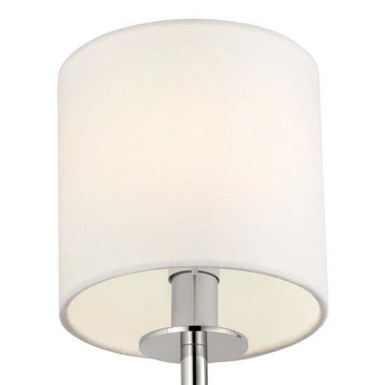 Outlet π Kichler Lighting Ali 1-Light Polished Nickel Wall Sconce With White Fabric Shade - 14 In π 6 Outlet π Kichler Lighting Ali 1-Light Polished Nickel Wall Sconce With White Fabric Shade - 14 In π - Image 4