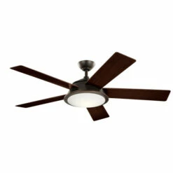 Hot Sale 🌟 Kichler Lighting Kichler Verdi 56 Inch LED Ceiling Fan Olde Bronze With Dark Walnut And Weathered Medium Oak Blades 👍