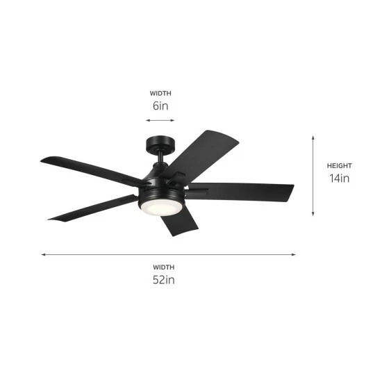 Outlet π Kichler Lighting Tide 52 Inch Integrated LED Outdoor Satin Black Ceiling Fan π€© 6 Outlet π Kichler Lighting Tide 52 Inch Integrated LED Outdoor Satin Black Ceiling Fan π€© - Image 4