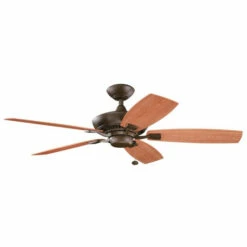 Wholesale 🥰 Kichler Lighting Canfield Patio Collection 52-inch Tannery Bronze Powder 🧥 Coat Ceiling Fan 😀