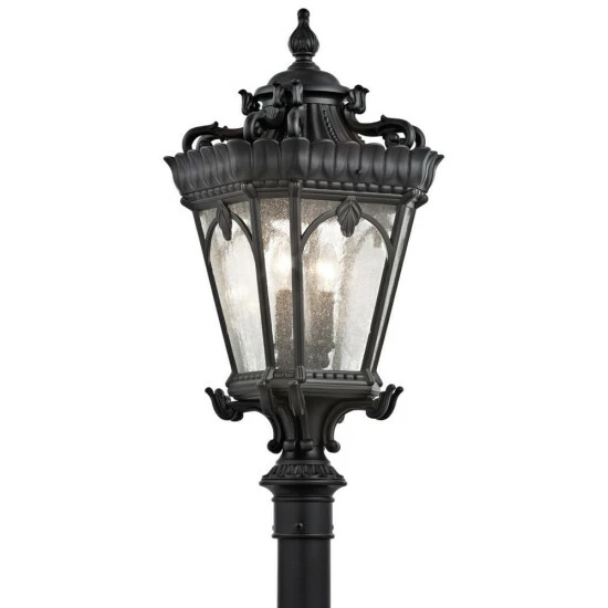 Outlet π₯ Kichler Lighting Tournai Collection 4-light Textured Black Outdoor Post Lantern β 4 Outlet π₯ Kichler Lighting Tournai Collection 4-light Textured Black Outdoor Post Lantern β - Image 2