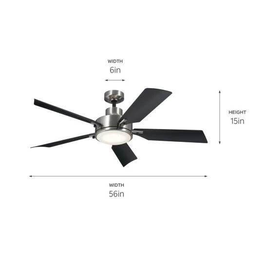 Hot Sale π― Kichler Lighting Guardian 56 Inch Integrated LED Indoor Brushed Stainless Steel Ceiling Fan π 6 Hot Sale π― Kichler Lighting Guardian 56 Inch Integrated LED Indoor Brushed Stainless Steel Ceiling Fan π - Image 4