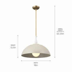 Buy 🤩 Kichler Lighting Fira 18 Inch 1-Light Pendant Greige With White And Natural Brass 👍 -Kichler Lighting Shop unnamed file 3837