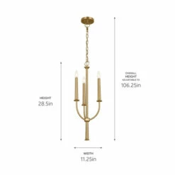 Budget 👏 Kichler Lighting Florence 3-Light Brushed Natural Brass Mini Chandelier 👍 -Kichler Lighting Shop unnamed file 3854