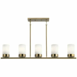 Best Pirce 🥰 Kichler Lighting Kichler Ciona 43 Inch 5 Light Linear Chandelier With Round Ribbed Glass In Brushed Natural Brass ⭐ -Kichler Lighting Shop unnamed file 3864