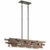 Hot Sale 😀 Kichler Lighting Cuyahoga Mill Collection 5-light Anvil Iron Linear Chandelier 🥰