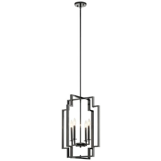 Hot Sale π Kichler Lighting Kichler Downtown Deco 25 Inch 4 Light Large Foyer Pendant In Midnight Chrome π 3 Hot Sale π Kichler Lighting Kichler Downtown Deco 25 Inch 4 Light Large Foyer Pendant In Midnight Chrome π