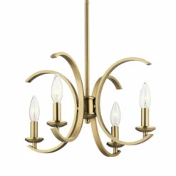 Promo ❤️ Kichler Lighting Cassadee 4-Light Pendant/Semi Flush Natural Brass 🔥 -Kichler Lighting Shop unnamed file 4029