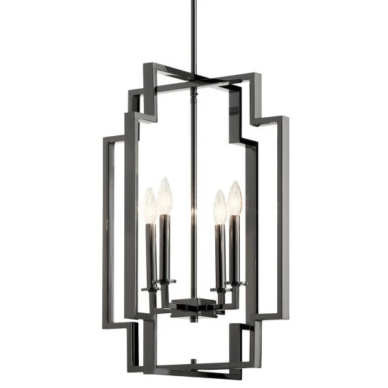 Hot Sale π Kichler Lighting Kichler Downtown Deco 25 Inch 4 Light Large Foyer Pendant In Midnight Chrome π 5 Hot Sale π Kichler Lighting Kichler Downtown Deco 25 Inch 4 Light Large Foyer Pendant In Midnight Chrome π - Image 3
