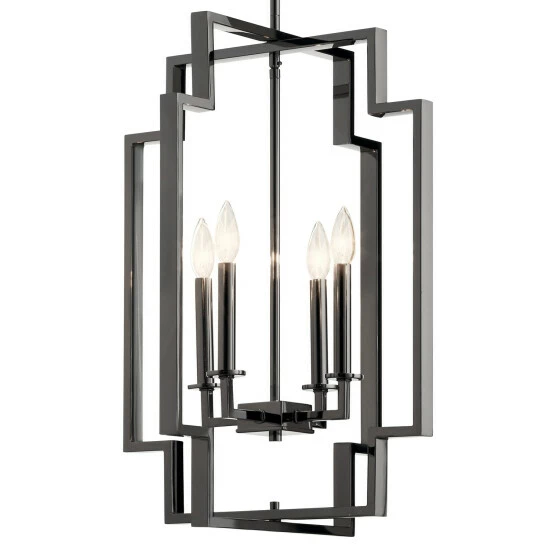 Hot Sale π Kichler Lighting Kichler Downtown Deco 25 Inch 4 Light Large Foyer Pendant In Midnight Chrome π 6 Hot Sale π Kichler Lighting Kichler Downtown Deco 25 Inch 4 Light Large Foyer Pendant In Midnight Chrome π - Image 4
