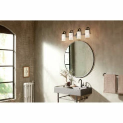 Best Pirce 👍 Kichler Lighting Kennewick 4-Light Vanity Light Black With Etched Glass 🧨 -Kichler Lighting Shop unnamed file 4082