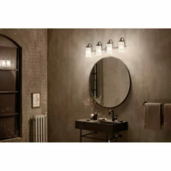 Best Pirce 👍 Kichler Lighting Kennewick 4-Light Vanity Light Black With Etched Glass 🧨 -Kichler Lighting Shop unnamed file 4083