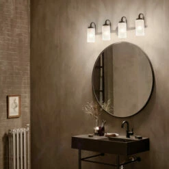 Best Pirce 👍 Kichler Lighting Kennewick 4-Light Vanity Light Black With Etched Glass 🧨 -Kichler Lighting Shop unnamed file 4085