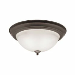 Top 10 🥰 Kichler Lighting Utilitarian 3-light Olde Bronze Flush Mount ⭐