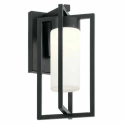 Cheapest π Kichler Lighting Kichler Drega 11 Inch 1 LED Wall Light With Satin Etched Glass In Black β€οΈ