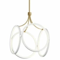 Hot Sale ⭐ Kichler Lighting Kichler élan Ciri 19.75 Inch Small LED Pendant White With Champagne Gold Accent 🥰 -Kichler Lighting Shop unnamed file 4114