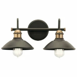 Top 10 👍 Kichler Lighting Clyde Collection 2-light Olde Bronze Bath/Vanity Light 👏