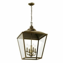 Promo π Kichler Lighting Dame 27 Inch 4-Light Foyer Pendant Character Bronze With Clear Glass π€©