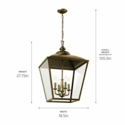 Promo 🛒 Kichler Lighting Dame 27 Inch 4-Light Foyer Pendant Character Bronze With Clear Glass 🤩 -Kichler Lighting Shop unnamed file 4138