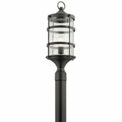 Cheapest 🔔 Kichler Lighting Mill Lane Collection 1-light Anvil Iron Outdoor Post Mount 🎁