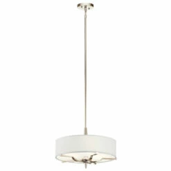 Outlet 🥰 Kichler Lighting Kichler Kinsey 3-light Polished Nickel Convertible Pendant/Semi Flush 😉