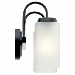 Brand new 🤩 Kichler Lighting Kennewick 2-Light Vanity Light Black With Etched Glass ❤️ -Kichler Lighting Shop unnamed file 4282