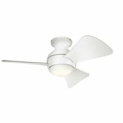 Best deal 🧨 Kichler Lighting Sola Collection 34-inch Matte White LED Ceiling Fan 🛒