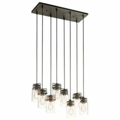 Promo 🤩 Kichler Lighting Brinley Collection 8-light Olde Bronze Linear Chandelier 👏