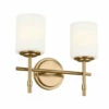 Wholesale 🤩 Kichler Lighting Ali 14 In. 2-Light Brushed Natural Brass Vanity Light 👏