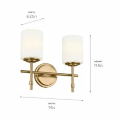 Wholesale 🤩 Kichler Lighting Ali 14 In. 2-Light Brushed Natural Brass Vanity Light 👏 -Kichler Lighting Shop unnamed file 4322
