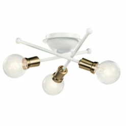 Discount 🛒 Kichler Lighting Armstrong 3-Light Flush Mount White 💯