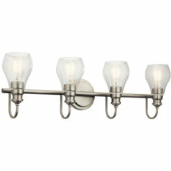 New 🔥 Kichler Lighting Greenbrier 4-Light Vanity Light Brushed Nickel ⌛